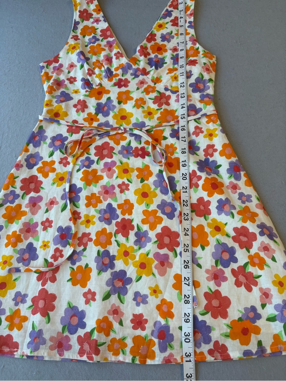PepperMayo Women's Monday Margs Floral Linen Blend Mini Dress in Blooming Sz 2 - Picture 7 of 11